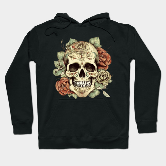Sugar skull Floral Hoodie by logiamerch