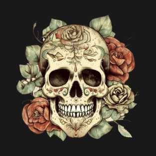 Sugar skull Floral T-Shirt