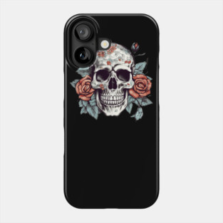 Skull floral Rose Vintage Day of the Dead Phone Case