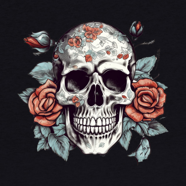 Skull floral Rose Vintage Day of the Dead by logiamerch