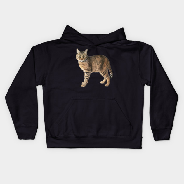 Tiger Cat Art, Love Cats Kids Hoodie by logiamerch