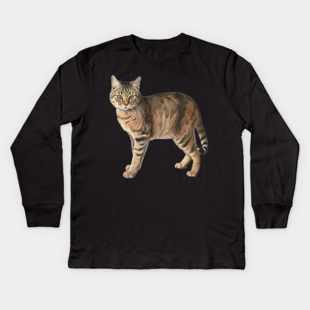 Tiger Cat Art, Love Cats Kids Long Sleeve T-Shirt by logiamerch
