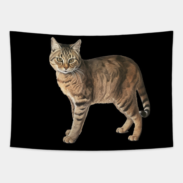 Tiger Cat Art, Love Cats Tapestry by logiamerch