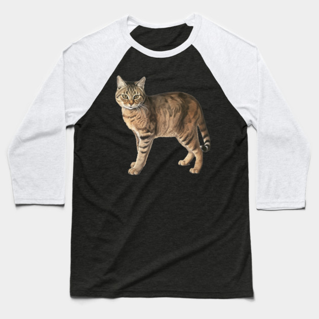 Tiger Cat Art, Love Cats Baseball T-Shirt by logiamerch