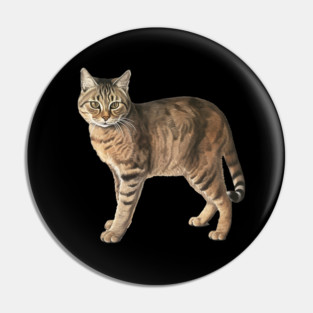 Tiger Cat Art, Love Cats Pin