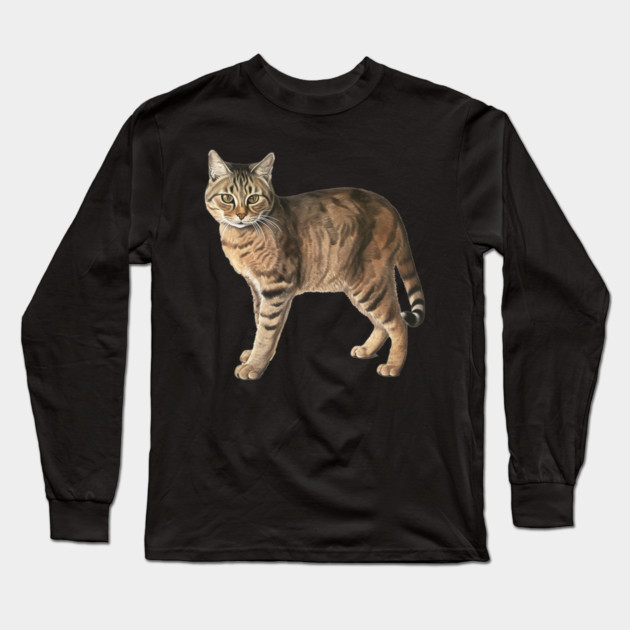 Tiger Cat Art, Love Cats Long Sleeve T-Shirt by logiamerch