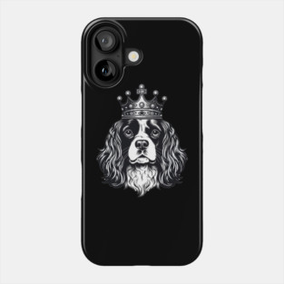 Cavalier King Charles Spaniel Dog wearing a crown Phone Case