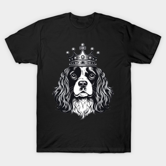 Cavalier King Charles Spaniel Dog wearing a crown T-Shirt by logiamerch