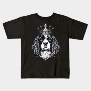 Cavalier King Charles Spaniel Dog wearing a crown Kids T-Shirt