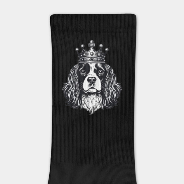 Cavalier King Charles Spaniel Dog wearing a crown by logiamerch