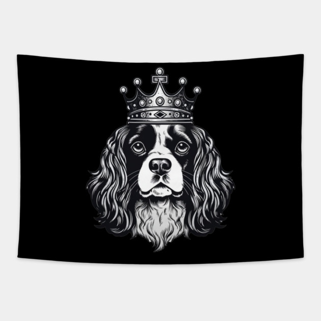 Cavalier King Charles Spaniel Dog wearing a crown Tapestry by logiamerch