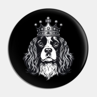 Cavalier King Charles Spaniel Dog wearing a crown Pin