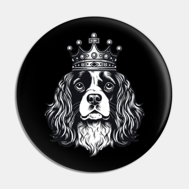 Cavalier King Charles Spaniel Dog wearing a crown Pin by logiamerch