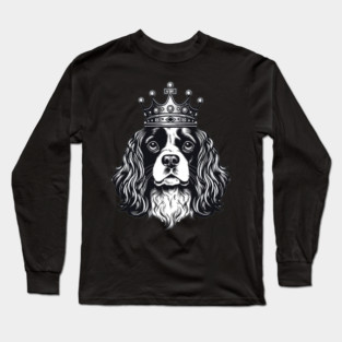 Cavalier King Charles Spaniel Dog wearing a crown Long Sleeve T-Shirt