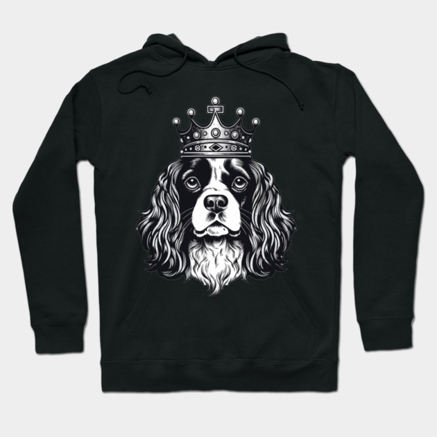 Cavalier King Charles Spaniel Dog wearing a crown Hoodie by logiamerch