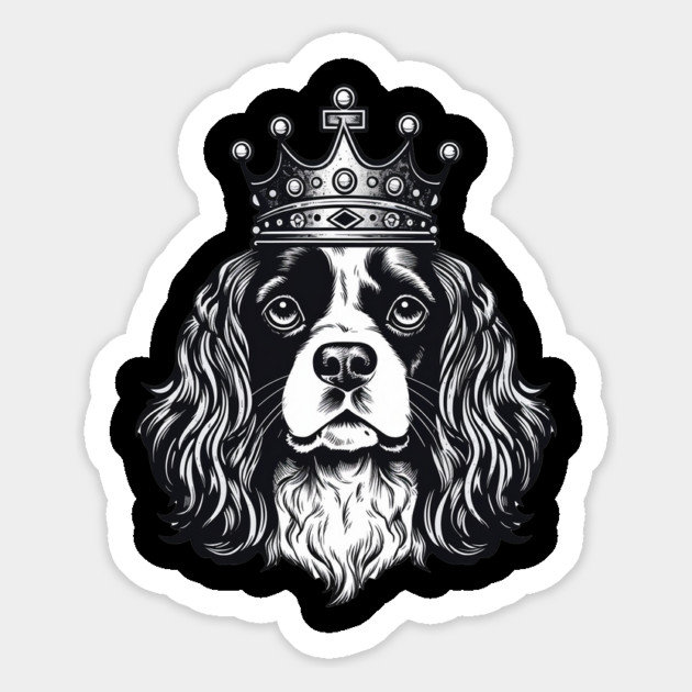 Cavalier King Charles Spaniel Dog wearing a crown Magnet by logiamerch