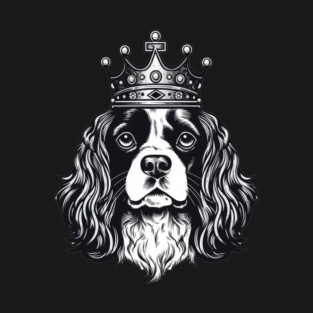 Cavalier King Charles Spaniel Dog wearing a crown T-Shirt