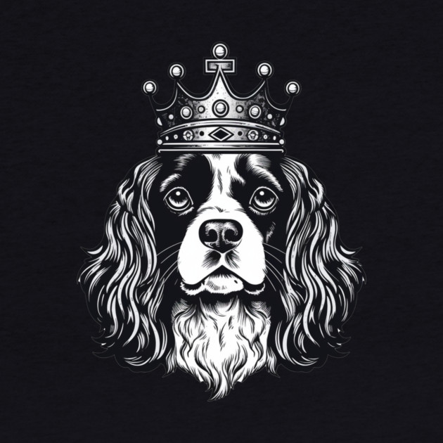 Cavalier King Charles Spaniel Dog wearing a crown by logiamerch