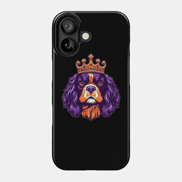 Cavalier King Charles Spaniel Dog wearing a crown Phone Case by logiamerch