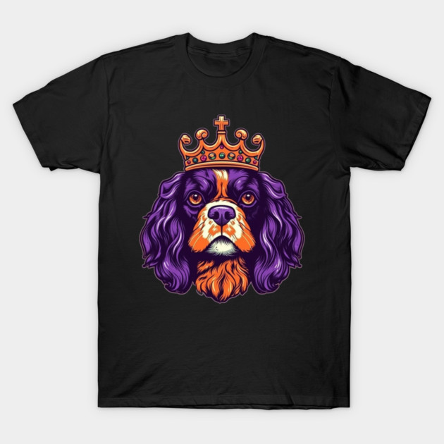 Cavalier King Charles Spaniel Dog wearing a crown T-Shirt by logiamerch