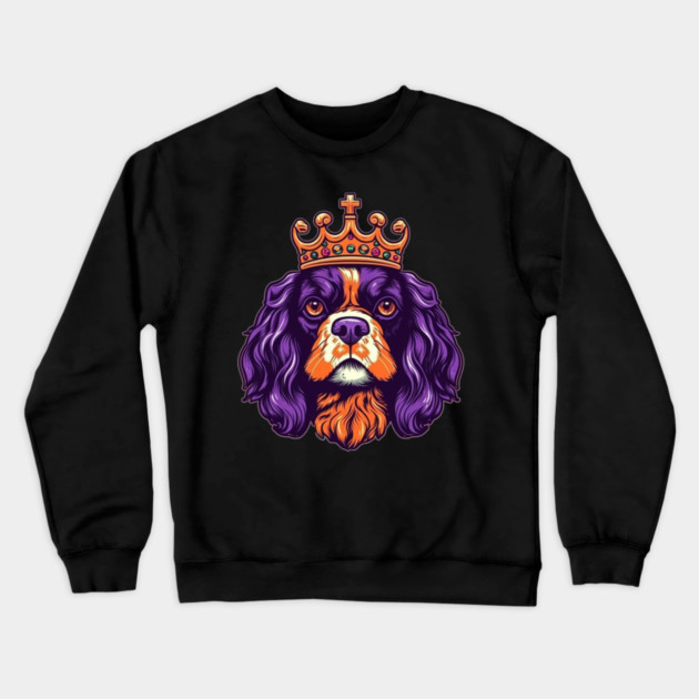 Cavalier King Charles Spaniel Dog wearing a crown Crewneck Sweatshirt by logiamerch
