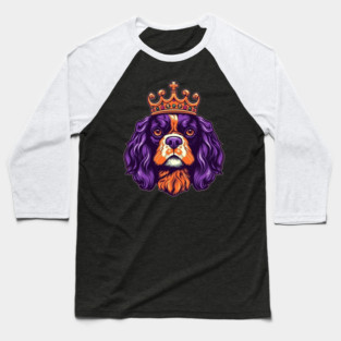 Cavalier King Charles Spaniel Dog wearing a crown Baseball T-Shirt