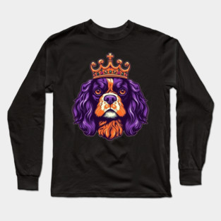 Cavalier King Charles Spaniel Dog wearing a crown Long Sleeve T-Shirt