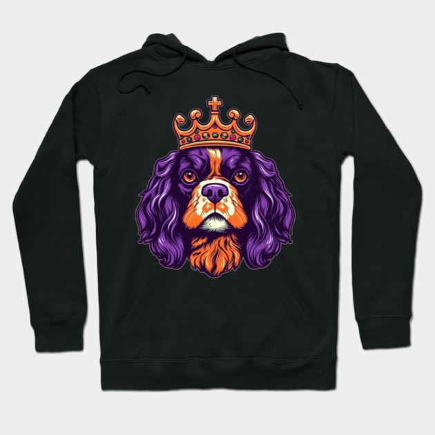 Cavalier King Charles Spaniel Dog wearing a crown Hoodie by logiamerch
