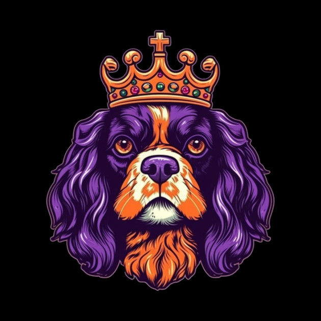 Cavalier King Charles Spaniel Dog wearing a crown by logiamerch