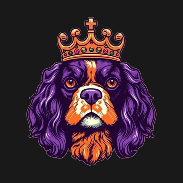 Cavalier King Charles Spaniel Dog wearing a crown by logiamerch