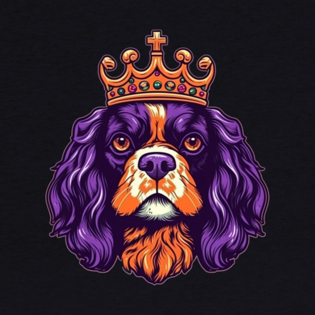 Cavalier King Charles Spaniel Dog wearing a crown by logiamerch
