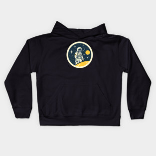 Minimal Astronaut, Science, Space Kids Hoodie