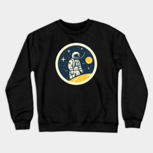 Minimal Astronaut, Science, Space Crewneck Sweatshirt