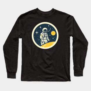Minimal Astronaut, Science, Space Long Sleeve T-Shirt