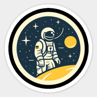 Minimal Astronaut, Science, Space Sticker
