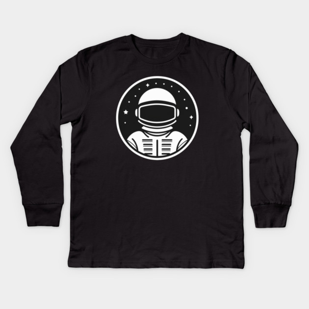 Minimal Astronaut, Science, Space Kids Long Sleeve T-Shirt by logiamerch