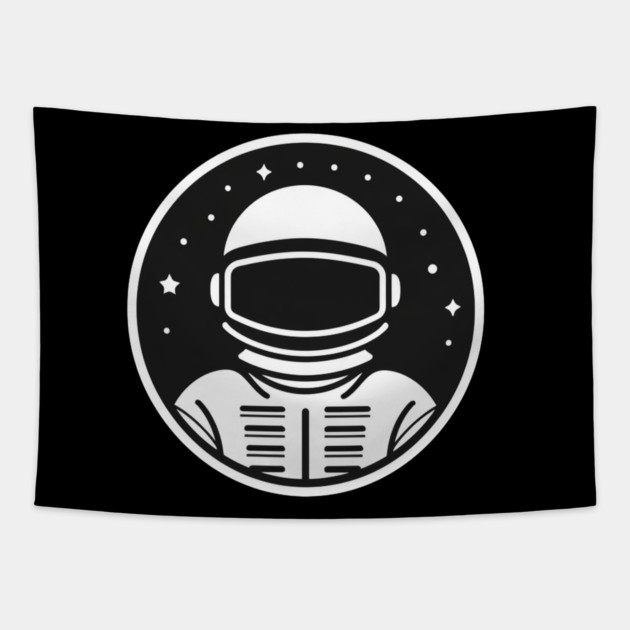 Minimal Astronaut, Science, Space Tapestry by logiamerch