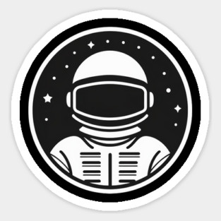 Minimal Astronaut, Science, Space Sticker