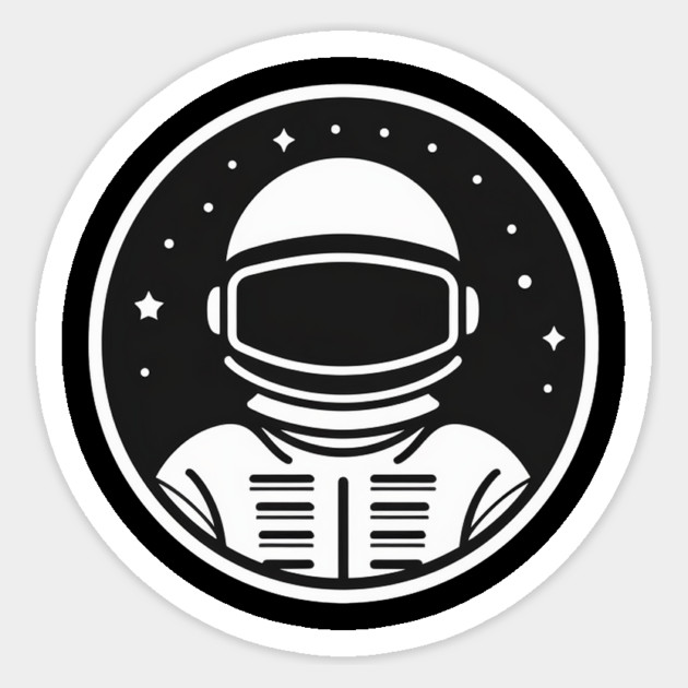 Minimal Astronaut, Science, Space Sticker by logiamerch