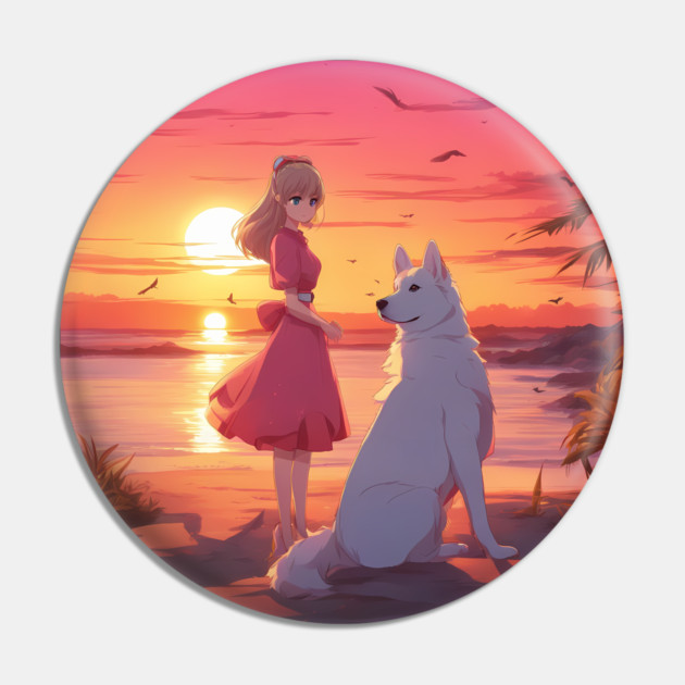 Sunset Paradise Pin by animegirlnft