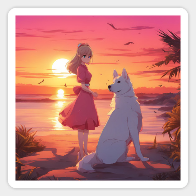 Sunset Paradise Sticker by animegirlnft