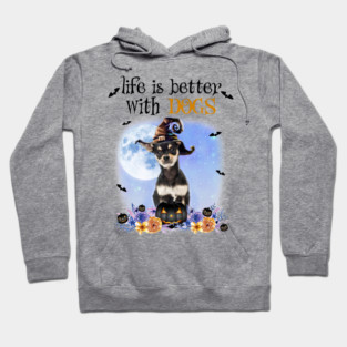 Chihuahua Witch Hat Life Is Better With Dogs Halloween Hoodie