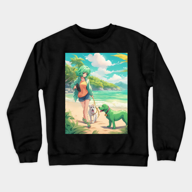 Adventure Purrfectly Otaku Crewneck Sweatshirt by animegirlnft