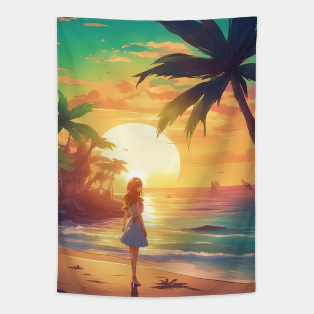 Adventure Catchy Sea Tapestry by animegirlnft