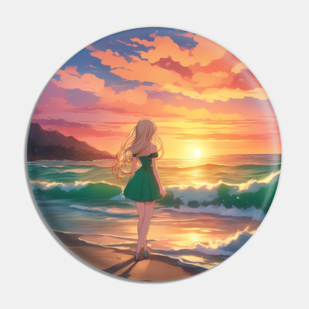 Adventure Sea Sunset Pin by animegirlnft