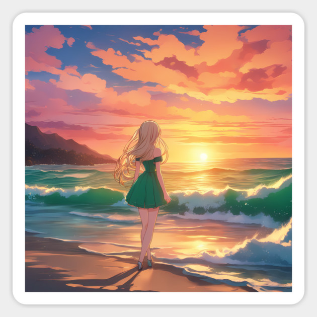Adventure Sea Sunset Magnet by animegirlnft