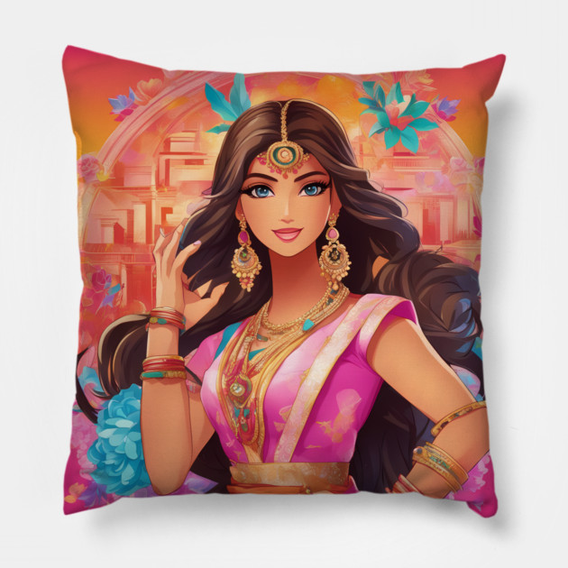 Adventure Bharat Indian Pillow by animegirlnft