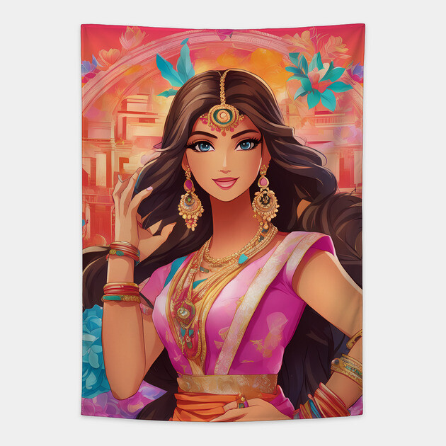 Adventure Bharat Indian Tapestry by animegirlnft