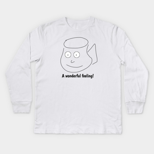 Funny coffee sayings, A wonderful feeling ! Kids Long Sleeve T-Shirt by BlackMeme94