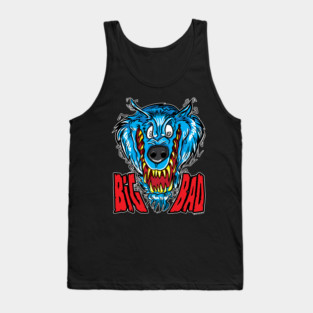 Snarling Wolf, Werewolf or Wolfman Cartoon Tank Top
